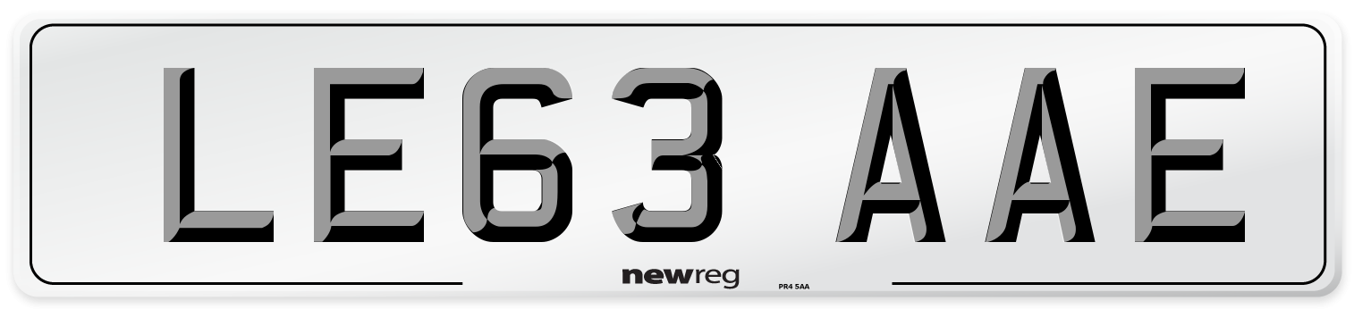 LE63 AAE Number Plate from New Reg